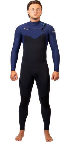 2026 Gul Mens Yulex Flexor 4/3mm Chest Zip Wetsuit FX1220 - Black / Blue
